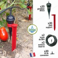 IRISO Automatisches Tropfbewässerungssystem Gemüsegarten (x 20)