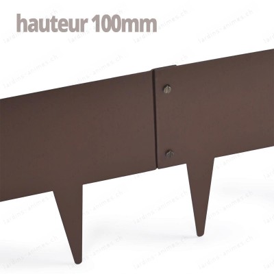 Bordurette Acier 1m - haut.100mm - marron