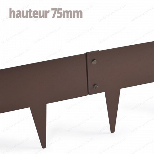 Bordurette Acier 1m - haut.75mm - marron