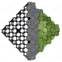 Bodenfestigungs Platten (Alveole) 47x47 cm, grün , aus recyceltem Plastik 