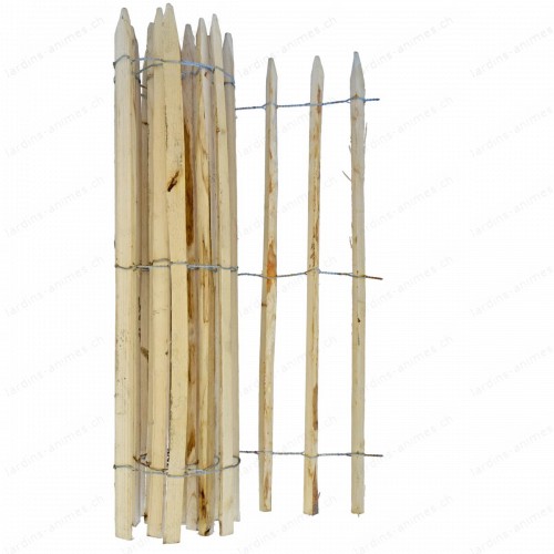 Ganivelle 1,2m haut x 2.5m en châtaignier espacé 7/8cm