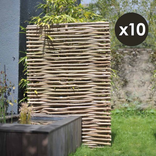 Panneau noisetier 120x180cm tressage horizontal X 10