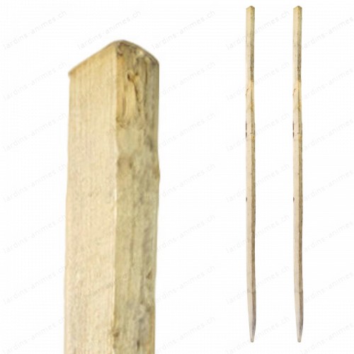 Poteau Echalas 1.75m chataignier pour ganivelle - lot de 2