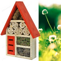 Maison pour insectes toit rouge