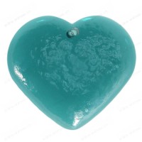 Coeur en verre fait main TURQUOISE